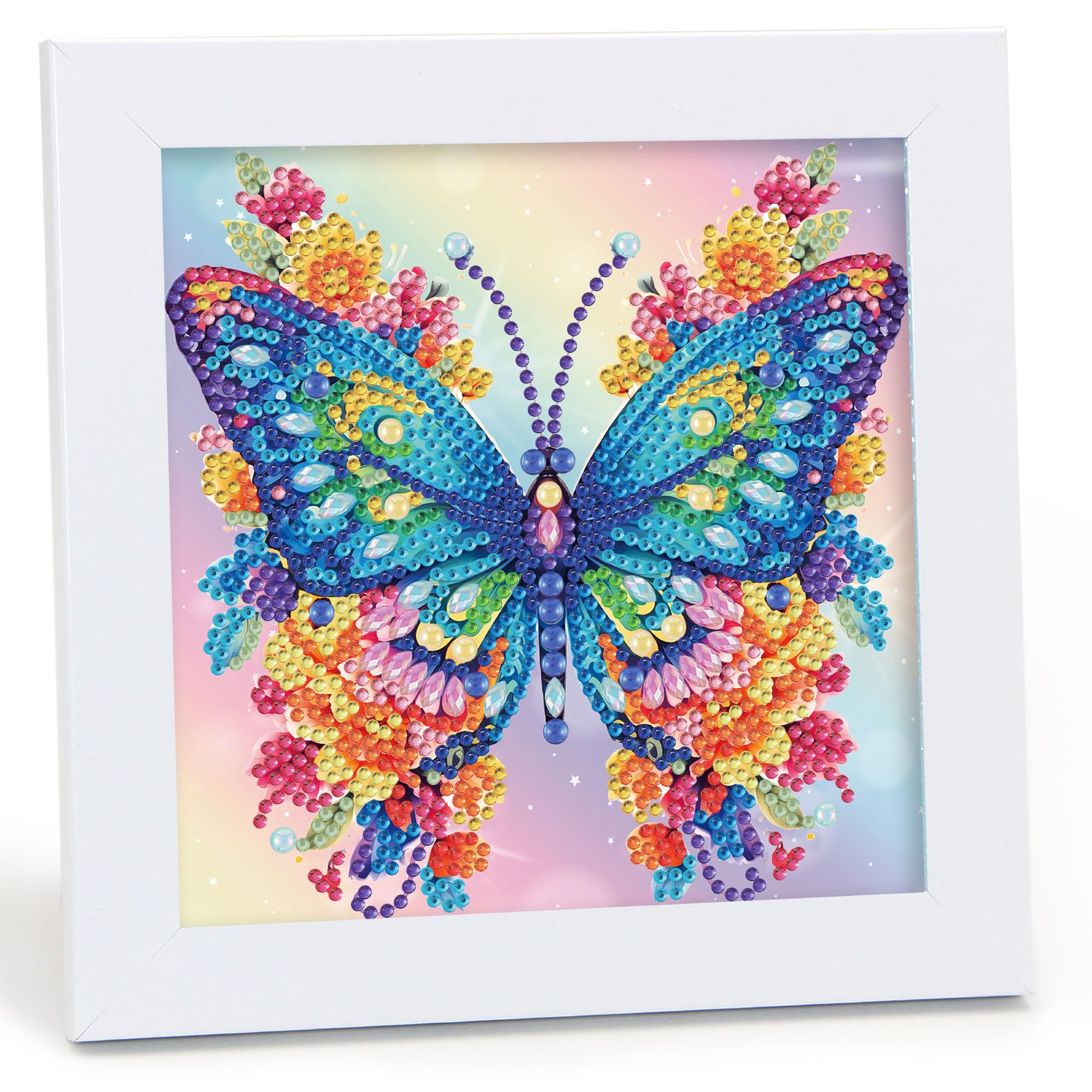 Libfx Diamond Art Kits for Kids with Frame Diamond Art for Girls Boys Beginners Arts and Crafts Ages 8-12 Birthday Gifts (Butterflr-2)