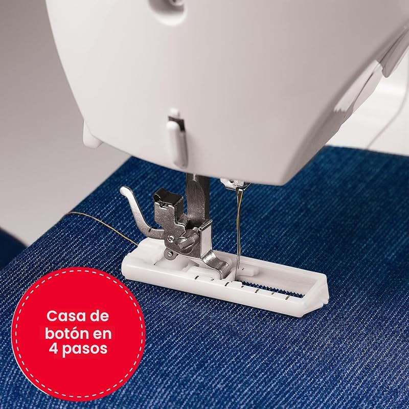 M2505 Máquina de Coser Portátil, 11 Puntadas Integradas, Ojal Automático en 4 Pasos, Brazo Libre, Doble Elevación del Prensatelas, Ideal para Principiantes y Manualidades