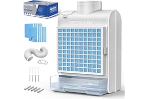 RDXTIK 3-in-1 Indoor Dryer Vent Kit, 10 Pcs Polyester Filters for 4 Layer Purification System, Stainless Steel Screen Filter and Water Drawer For Electric Dryer