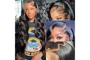ABBETEY 30 inch Lace Front Wig Human Hair Body Wave 13x6 Lace Frontal Human Hair Wigs for Women 180 Density HD Lace Glueless Wigs Pre Plucked with Baby Hair (30 Inch, 13x6 lace front wig)
