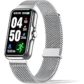 JYUAJOI Fitness Tracker with 24/7 Continuous Heart Rate, Blood Oxygen Monitor, Smart Watch with Sleep Monitor, IP68 Waterproof Activity Tracker Step Counter for Women Men (Silver)