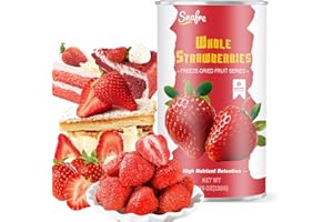 SNAFRE Whole Freeze Dried Strawberries, Frozen Strawberries, 135G/4.76OZ Frozen Fruit, Freeze Dried Fruit, Natural for Beverages, Yogurt, Salad, Smoothie and Baking