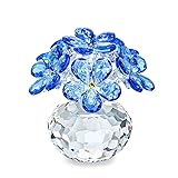 H&D HYALINE & DORA Blue Crystal Flower Figurine