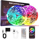 HBOWMDJIA Led Lights for Bedroom 200 FT (2 Rolls 100 FT), with Remote and Application Control RGB Color Changing LED Strip Lights, Music Synchronization, Used for Room, Family, Party Decoration