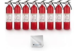 Kidde FA110 Multipurpose Fire Extinguishers 8 Pack - Red, (Rating 1-A:10-B:C) Includes Wholesalehome Cleaning Cloth