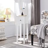 Yaheetech White Slim Bedside Table Set of 2 Narrow Nightstand with Drawers view 9