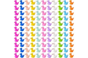 WEHOO 220 Pieces Mini Resin Duck Miniature Figures Micro Fairy Garden Landscape Aquarium Hide and Seek Prank Dollhouse Ornament Potted Plants Cake Decoration DIY Slime Craft Charms for Party Toys