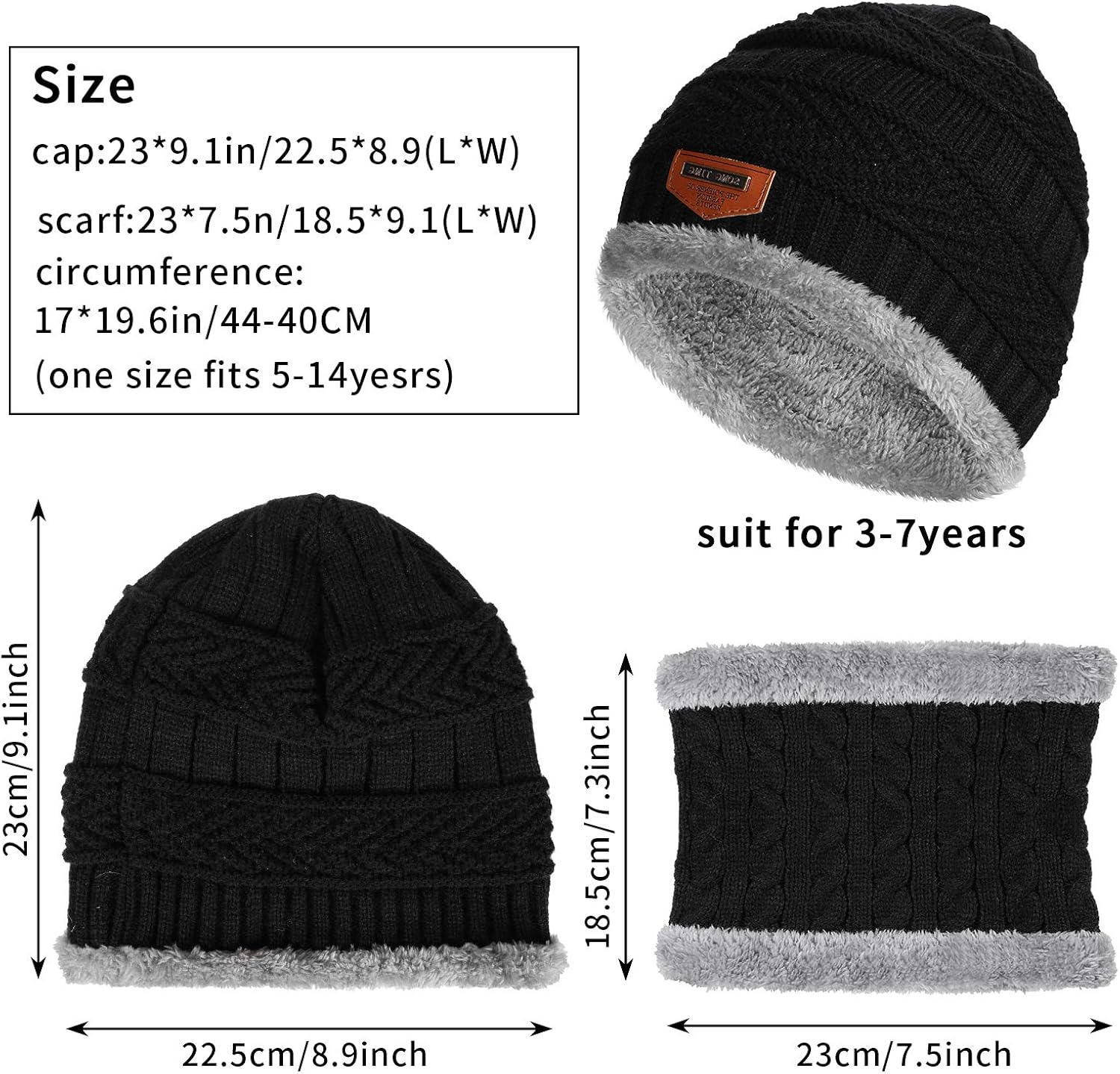 kids hat scarf gloves