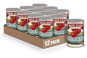 Muir Glen Organic Diced Canned Tomatoes, No Salt Added, 14.5 oz. (Pack of 12)