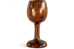 ANTIQUANA Vintage Communion Cup - Wooden Wine Goblet, Holy Communion Gift, 5oz, 6" Christian Cup for Eucharist, Kiddush, Cong
