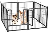 HOMIDEC Dog Pen 8 Panel Playpen with Door 60cm High Indoor Outdoor