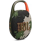 JBL Clip 5 - Ultra-Portable, Waterproof & Dustproof Bluetooth Speaker, Big JBL Pro Sound with Punchy bass, Integrated Carabiner, Up to 12 Hours of Play, Made in Part with Recycled Materials (Squad)