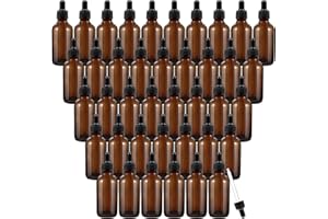 40 Pieces Glass Dropper Bottle, 2 oz Amber Glass Bottles Eye Dropper Bottles Tincture Bottles with Droppers for Essential Oil