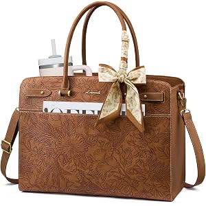 LOVEVOOK Laptop Tote Bag for Women, 15.6 Inch Large Faux Leather Work Bag Waterproof Briefcase Handbag for Teacher Business |