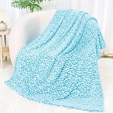 Blue Throw Blanket, Soft Warm Cyan Fleece Blanket for Women Men Kids, Birthday Gifts for Women Men, Sky Blue Room Decor 50x60inch
