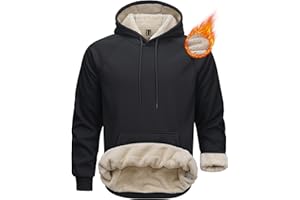 MAGCOMSEN Men's Sherpa Hoodie Heavyweight Fleece Lined Thick Winter Thermal Athletic Sweatshirt with Kangaroo Pocket