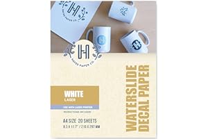 HAYES PAPER CO. Hayes Paper Co, Waterslide Decal WHITE LASER (A4, 20 Sheets)