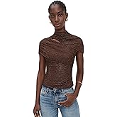 Self Portrait Women's Rhinestone Mesh Cut Out Top