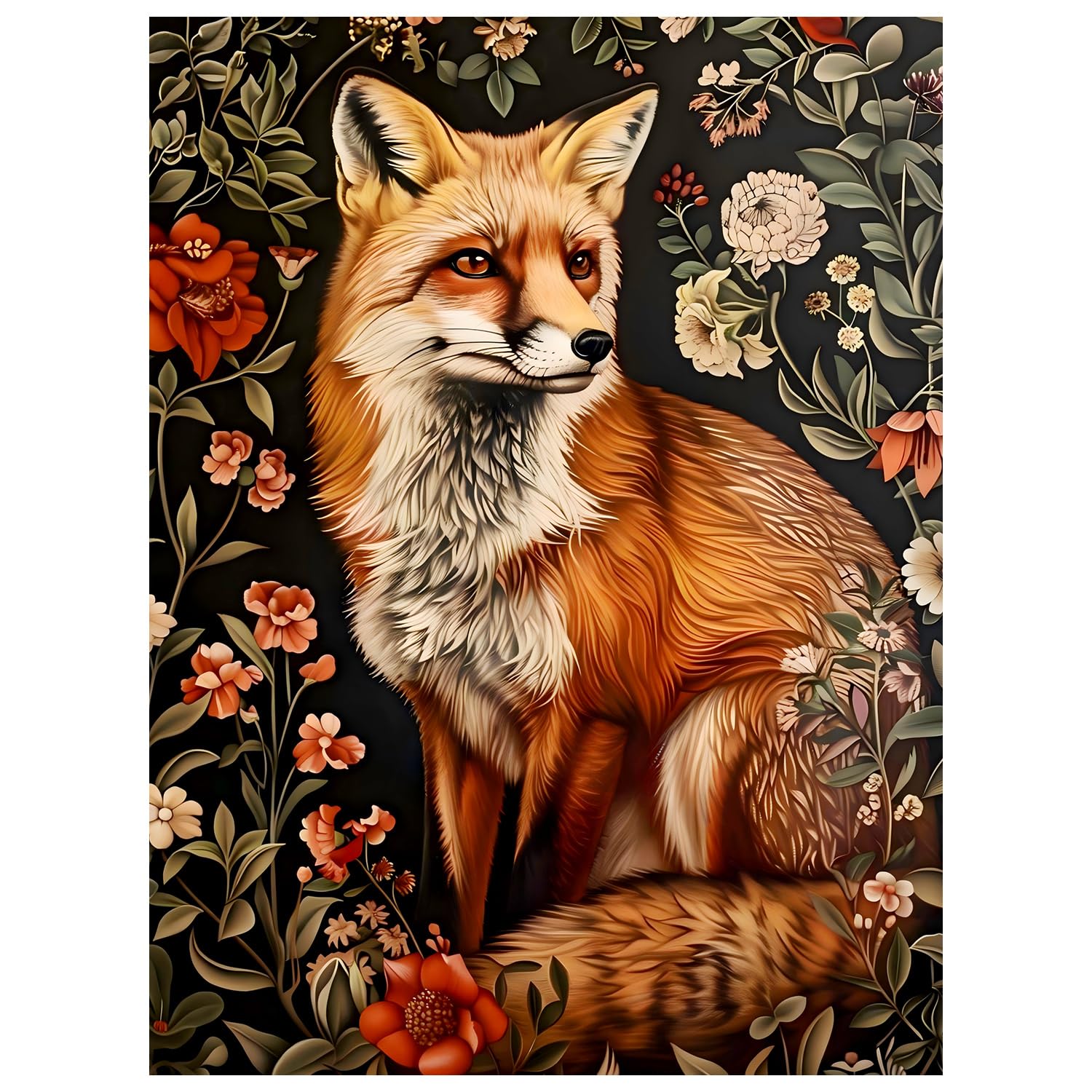 Photo 1 of Mandun Paint by Numbers for Adult, Fox Paint by Numbers Kit for Adults Beginners, DIY Acrylic Oil Painting Kits with Brushes for Home Wall Decor 16x20Inch