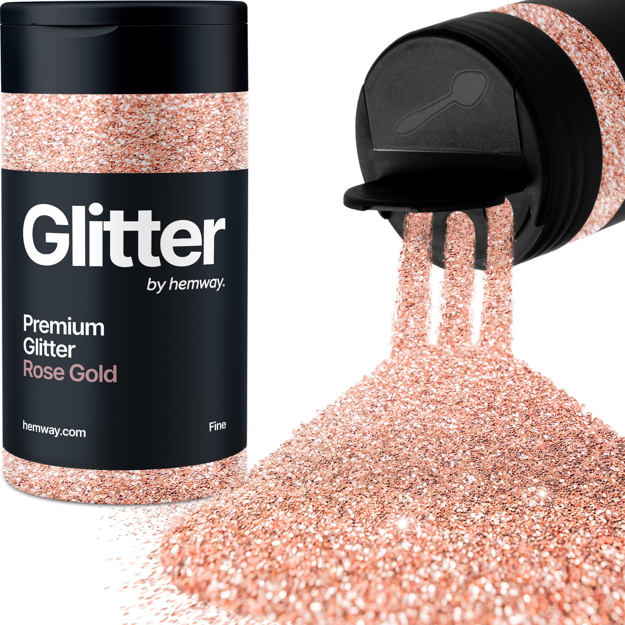 Rose Gold Glitter Shaker, 130g Fine Glitter, Crafts 1/64" Metallic Flake Rose Gold Sequins, Resin & Epoxy Crafts, Decorating, Halloween, Christmas Nail, Face, Hemway — image 1
