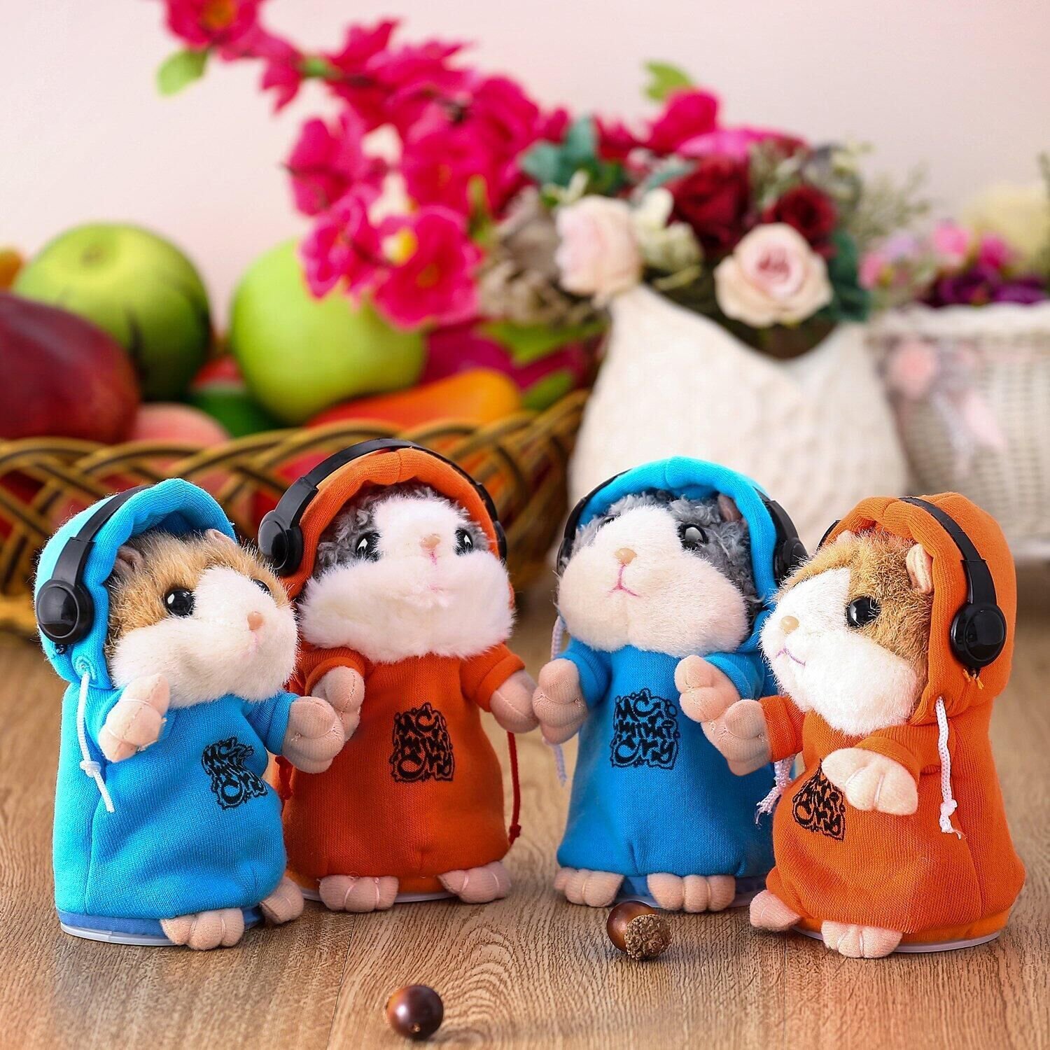 Talking Hamster Repeats What You Say, Cute Plush Electronic Mimicry Hamster Toy with Interactive Function, Gift for Kids Birthday and Parties (S1)