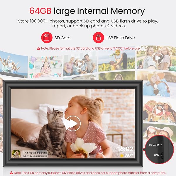 64GB 15.6″ FRAMEO DIGITAL PICTURE FRAME WIFI, LARGE ELECTRONIC PHOTO FRAMES 1920 X 1080 IPS FHD TOUCH SCREEN, SEND PHOTOS FROM YOUR PHONE FROM ANYWHERE, BEST GIFTS FOR PARENTS AND GRANDPARENTS