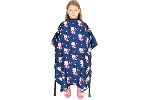 SALON SUPPLY CO Kids Hair Cutting Cape - Unicorn Print, Water-Resistant Salon Cape with Snap Closure - Lightweight Barber Cape for Children’s Haircuts - Durable Kids Hairdresser Cape for Salon or Home