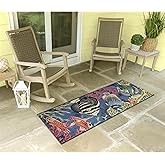 Liora Manne ESENCIA Indoor/Outdoor Power Loomed Latex Back Non Slip Mat - Transitional Coastal Fish Colorful (Fish Navy) (1'1