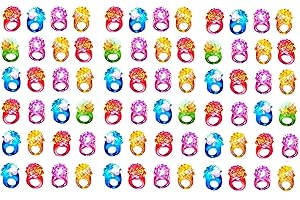 C&H SOLUTIONS HND Novety LED Flashing Light Up Jelly Bumpy Ring, For Party,Cutumes,Birthday,Wedding And Any Celebrations. 72-Pack