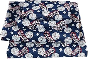 FANCY LINEN LLC INC Fancy Collection Sheet Set Vintage Baseball Dark Blue White Red New (Full)