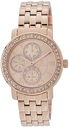Purple - Glam Gold Analog Pink Dial Women's Watch -NK9743WM01