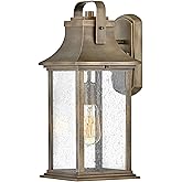 Hinkley Grant One Light Medium Outdoor Wall Mount, Burnished Bronze w/Clear Seedy Glass