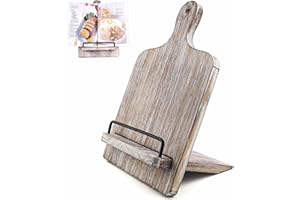 Cookbook Stand Recipe Book Stand: Cook Book Stand for Kitchen Counter, Rustic Cook Book Stand Adjustable Tablet Cookbook Hold
