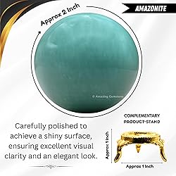 Amazing Gemstone Amazonite Crystal Ball with Stand