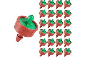 FULAIERGD 30 Pcs 0.25 GPH Pressure Compensating Irrigation Spot Drippers,Constant Flow Barb Outlet Watering Dripper Emitters Heads Parts for 1/4 Inch Watering Tubing Line for Garden Pots Plant Irrigation System