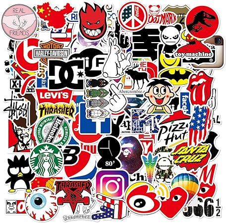 Amazon Co Jp 100枚 ランダム防水 ファッションブランドステッカーセット スーツケースステッカー 防水シール バイクステッカー ステッカーコレクションマニア向け 100h 車 バイク