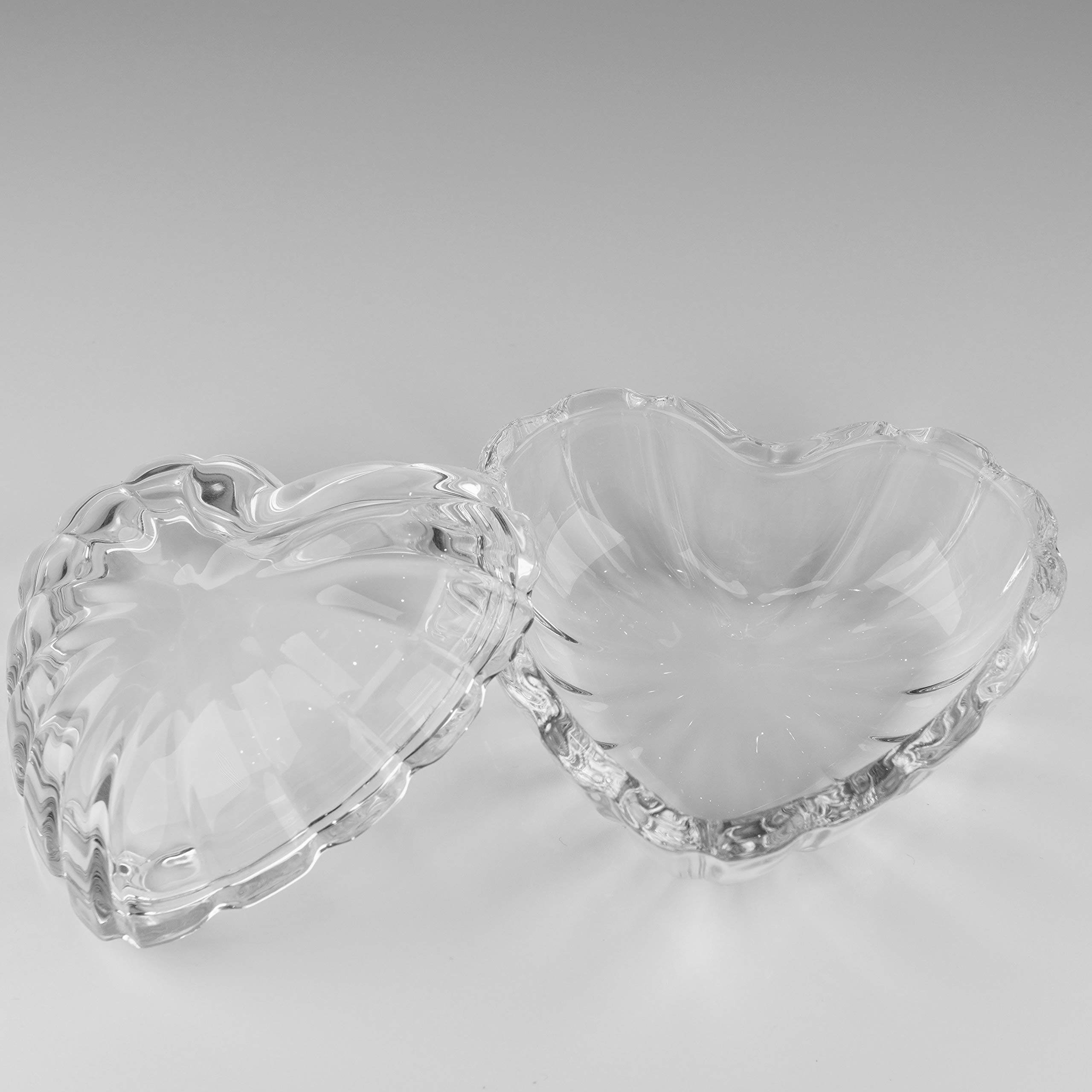 JND Professional Acrylic Liquid Monomer Large Dappen Dish + Lid Glass Crystal Bowl Nail Art Powder Cup (Shell Heart)