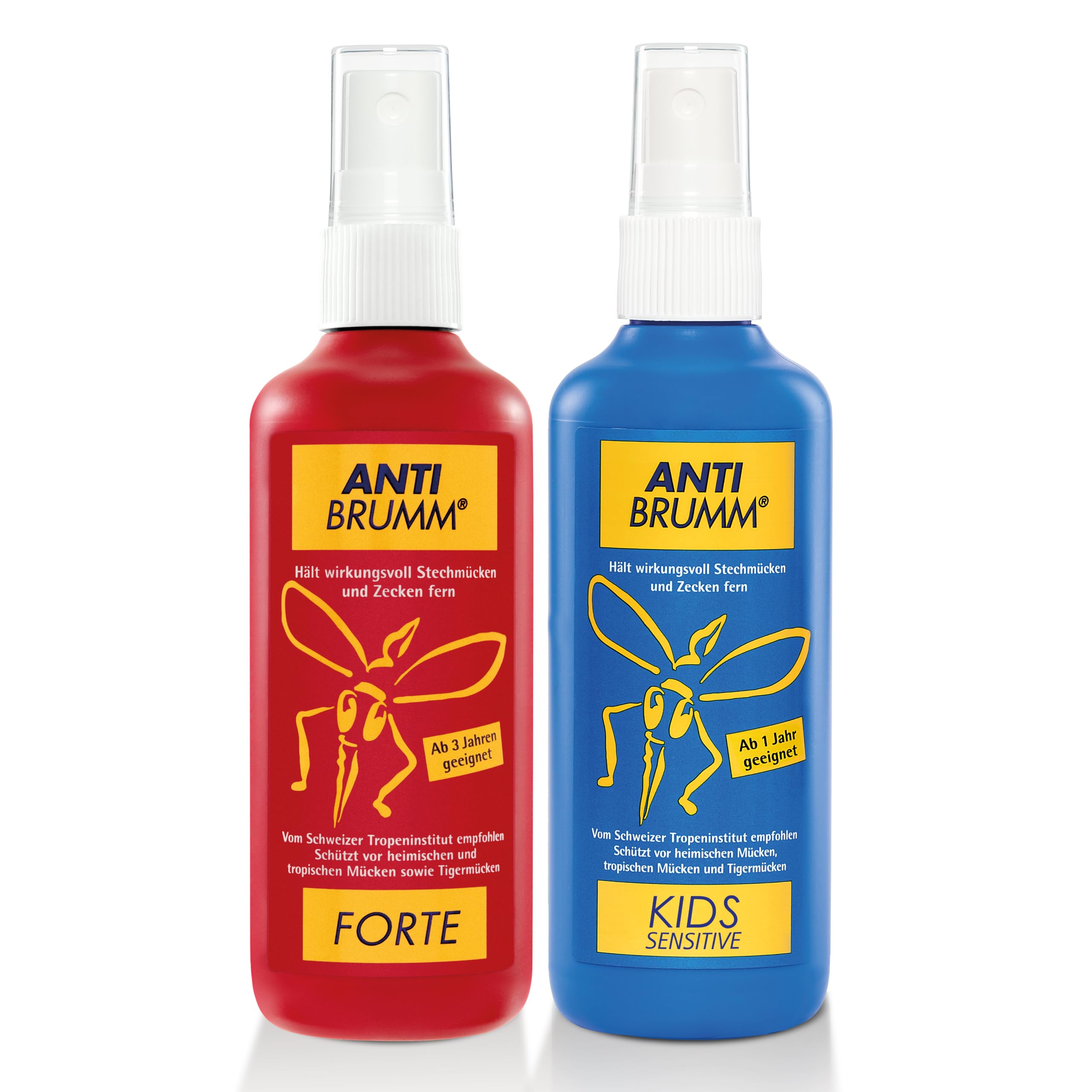Anti Brumm Forte Reisebundle, Pumpspray 150 ml+Flugbeutel: Insekten-Repellent für effektiven Schutz gegen Mücken und Zecken, Mückenspray mit DEET