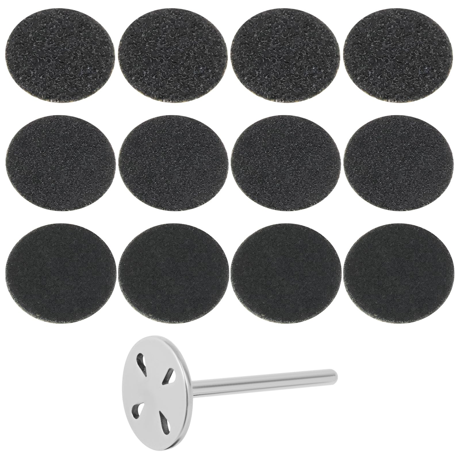 LT Easiyl Foot Grinder Stainless Steel Disc 15MM with 30Pcs Refills File 80 Grit 120 Grit 180 Grit Sandpaper Sanding Disc Pedicure Tool Replaceable Pedicure Set
