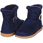 Floopi Warm Winter Boots for Women- Classic Mid-Calf Cut, Eco-Friendly Suede Exterior, Faux Fur- Plush Interior- Anti-Skid Flat Sole, Casual Everyday Wear