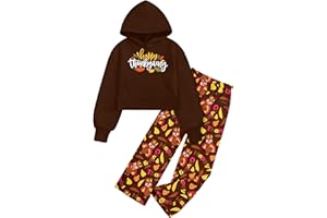 BAVADER Girls Clothes Solid Crop Tops Hoodie Clothing Sets Straight Leg Sweatpants 2 Piece Outfits Fall Winter 6-14Y