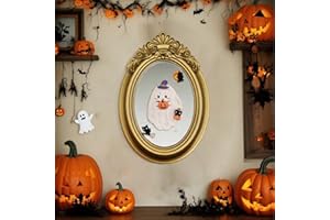 TwoDays Halloween DIY Clay Handprint Crafts - Cute Gold Frame Ghost Wall Art Decor, Gift for Halloween Keepsake Ornament Making Kit