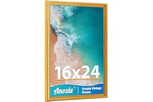 Anozie Vintage 16x24 Frame, Antique Gold Photo Frames with Plexiglass Front,Ornate 16x24 Poster Frame Display for Wall Décor,