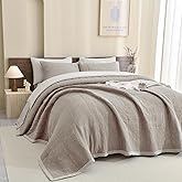 Sanracie Oversized King Bedspread(120"x120"), Cotton Waffle Weave Quilt Set 3Pcs Soft Lightweight Farmhouse Oversized King Quilt Bedding Set,Luxury Bedding Coverlet for All Seasons