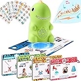 Phonics Flash Cards with Talking Pen for Homeschool Essentials -Hooked on Phonics Games for Kids Ages 4-8 Kindergarten Preschool Learning Activities, Interactive Dinosaur Learn to Read from 21 Stages