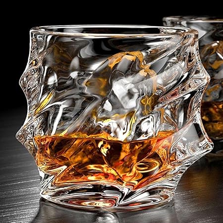 Prime Everest Square Whiskey Glasses Set of 6 Pcs Scotch Glasses 300 ml Unique, Elegant,