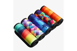 GOWRAPS 5 Pack Neoprene Luggage Handle Wraps for Suitcase Travel Luggage Tags/Identifiers/Marker/Grips Travel Accessories for Airplane(Multi-Color)