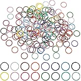 10mm Colored Jump Ring, 160PCS 16 Colors Open Jump Rings for Jewelry Making O Ring Connectors, Plastic Loose Leaf Rings, DIY Crafts Bracelet Earring Choker Necklaces Making