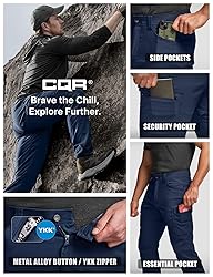CQR Men's Active Flex Tactical Pants, Water