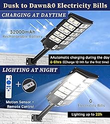 JAYNLT Y-5200W Solar Street Lights Outdoor,520000LM